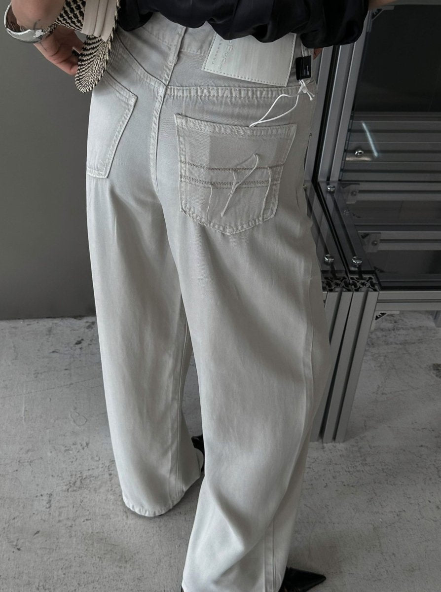 100%萊賽爾天絲闊腿牛仔褲-2色 - Moon Peach