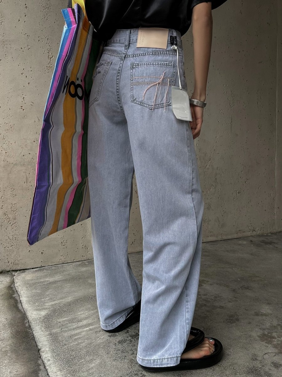 100%萊賽爾天絲闊腿牛仔褲-2色 - Moon Peach