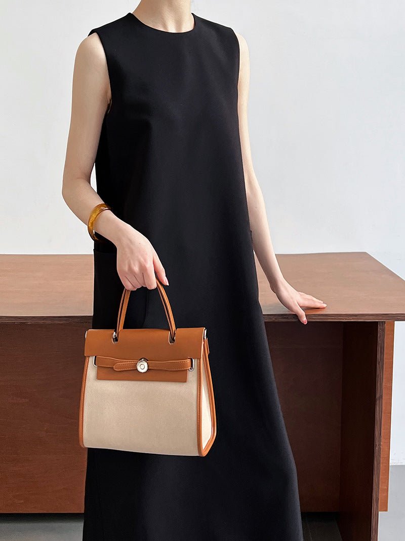 簡約通勤無袖西裝背心連衣裙-2色 - Moon Peach