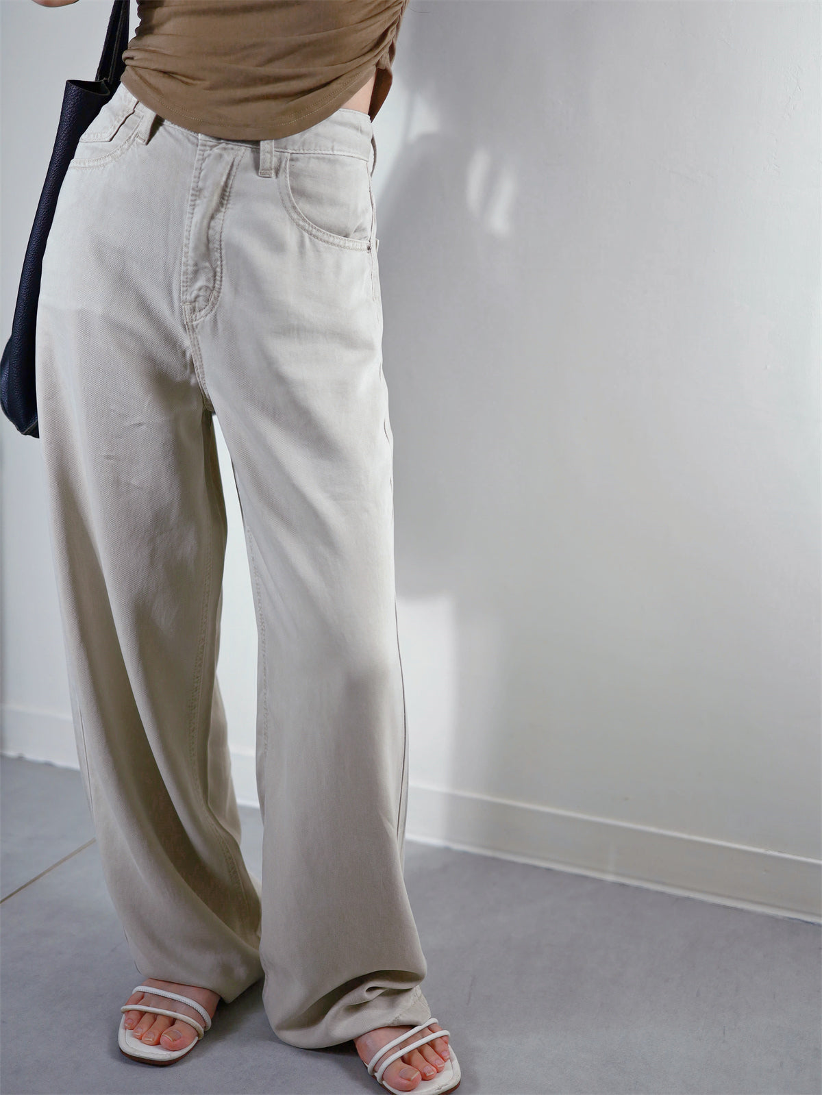 (48H出貨) 100%天絲夏季冰爽感闊腿牛仔褲-2色