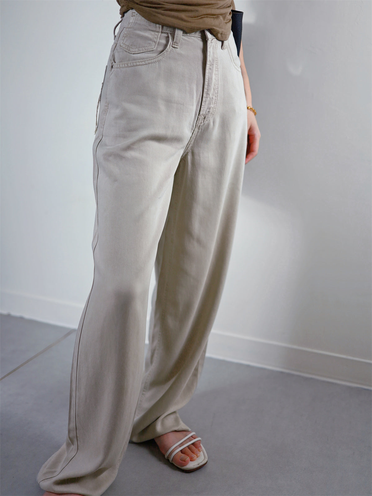 (48H出貨) 100%天絲夏季冰爽感闊腿牛仔褲-2色