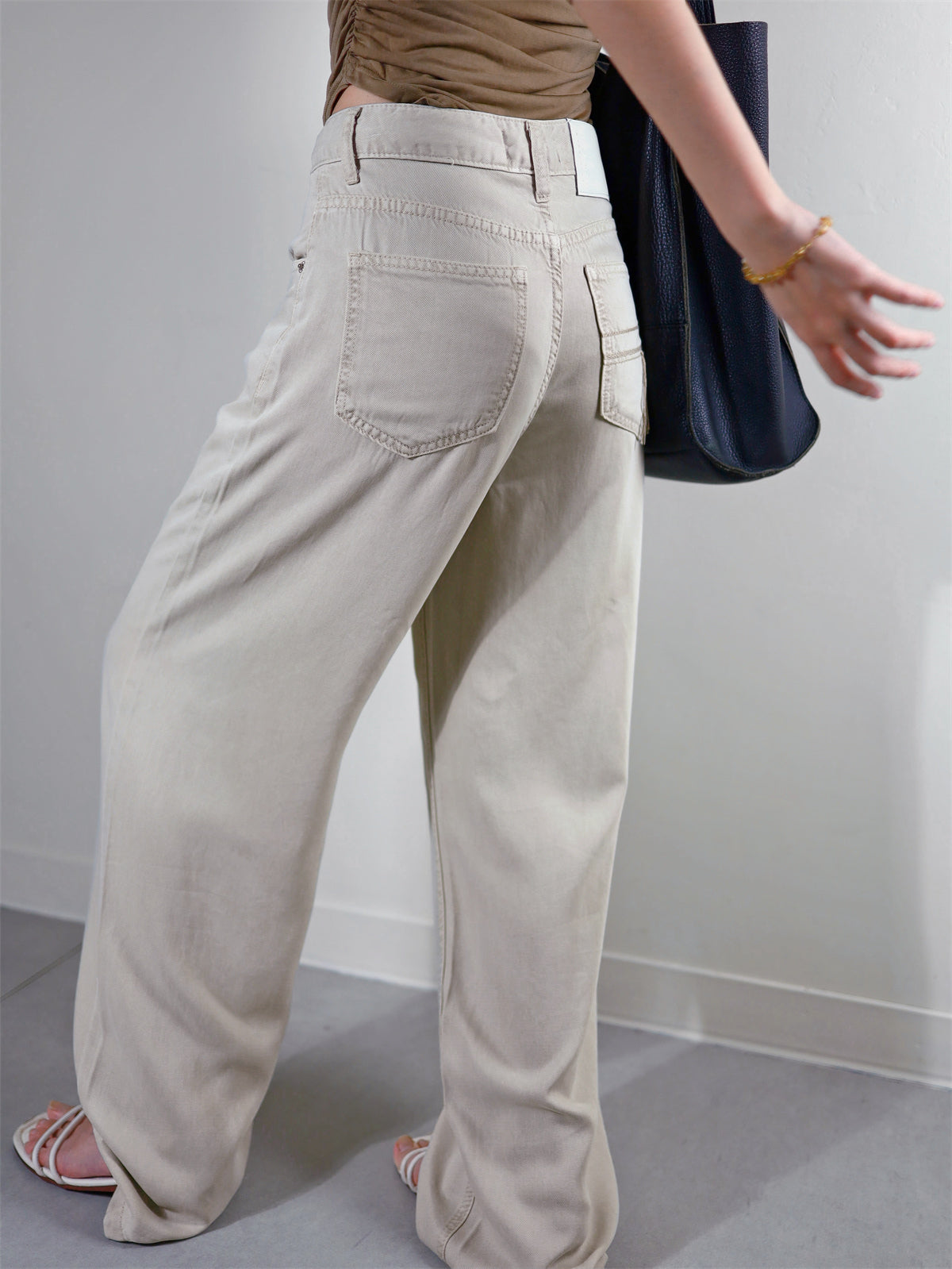 (48H出貨) 100%天絲夏季冰爽感闊腿牛仔褲-2色