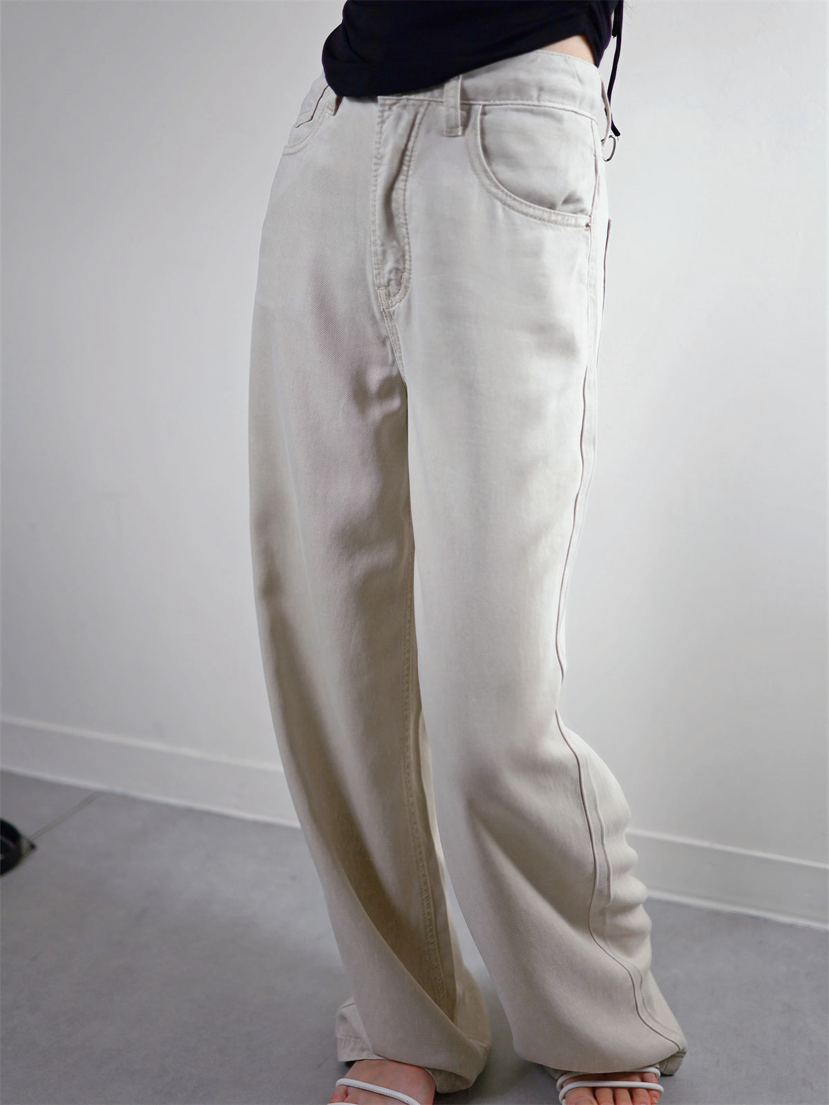 (48H出貨) 100%天絲夏季冰爽感闊腿牛仔褲-2色