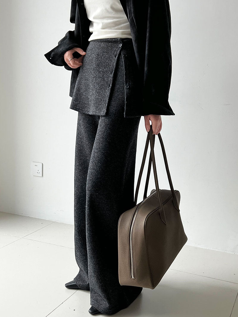 韓版時髦鬆弛顯瘦喇叭屁簾褲-2色