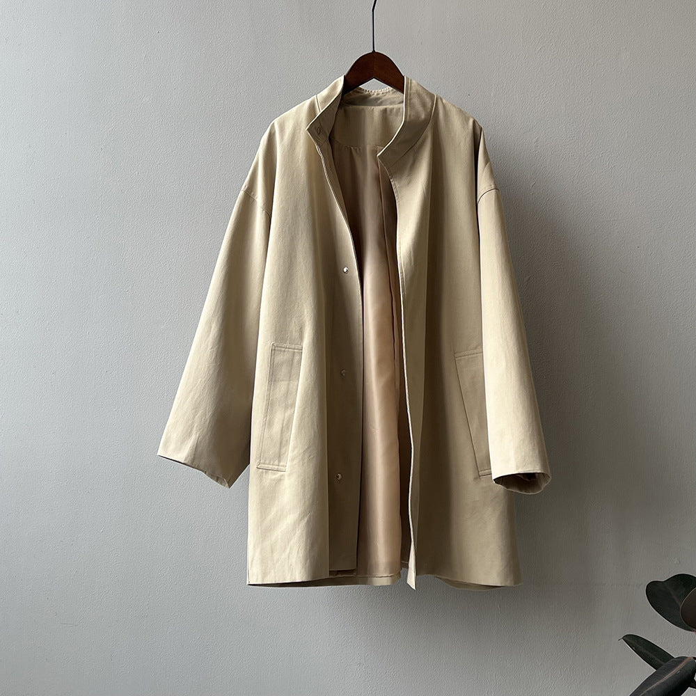 春夏日系工裝立領風衣外套-2色