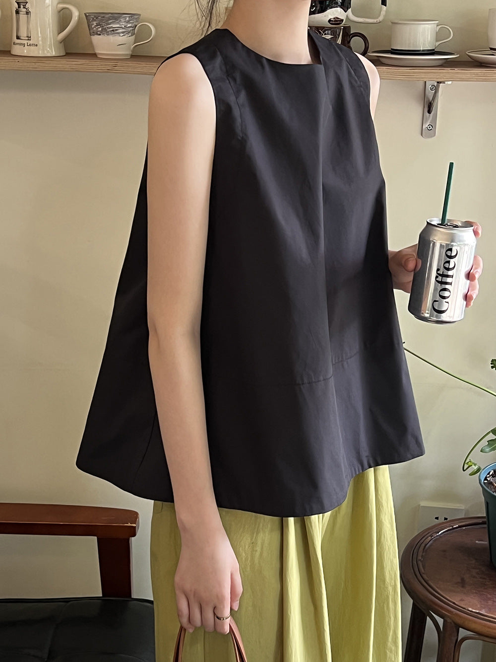 (48H出貨)溫柔風甜美小眾寬鬆背心上衣