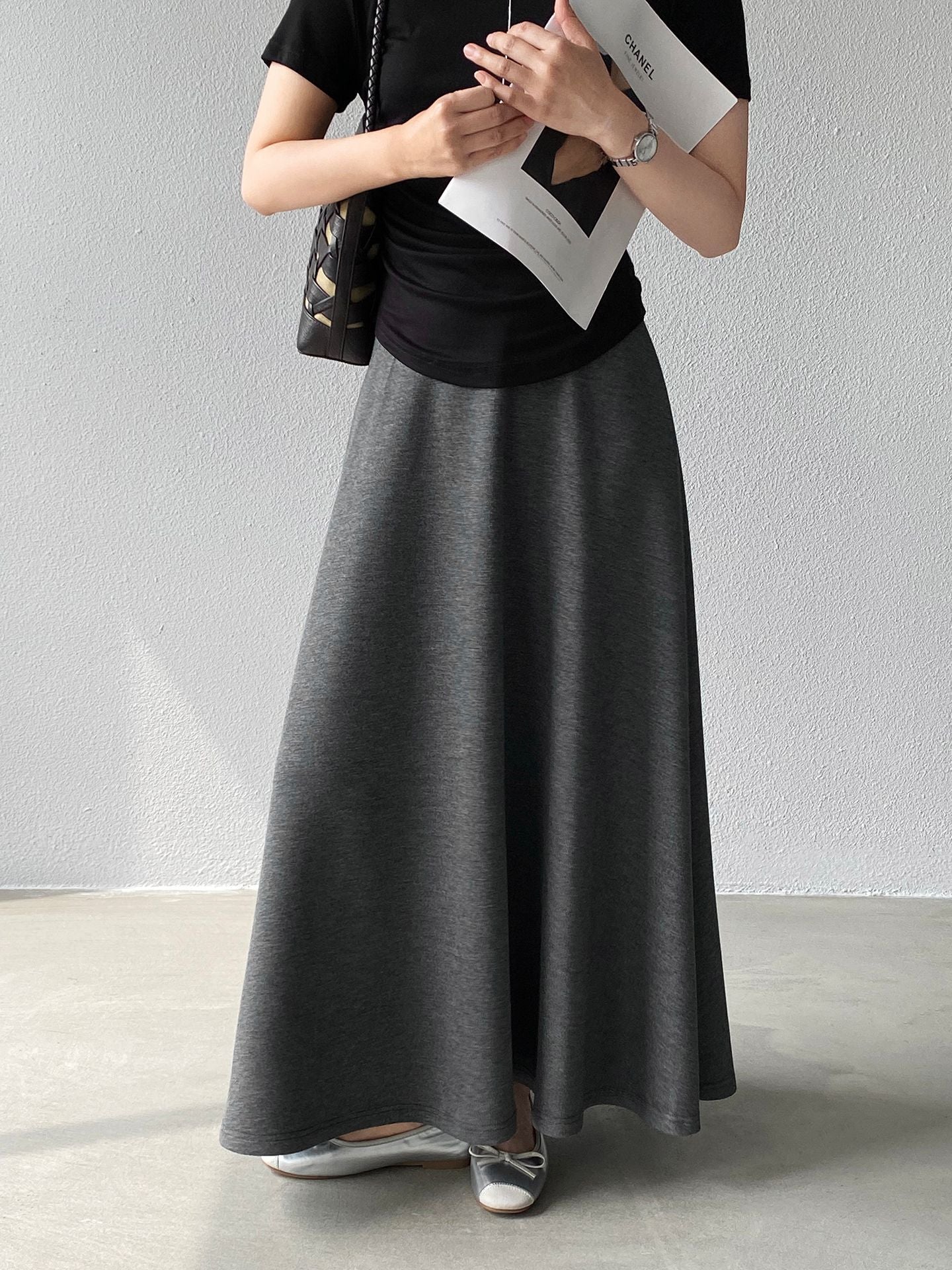 韓系紙片高腰顯瘦遮胯半身裙-2色