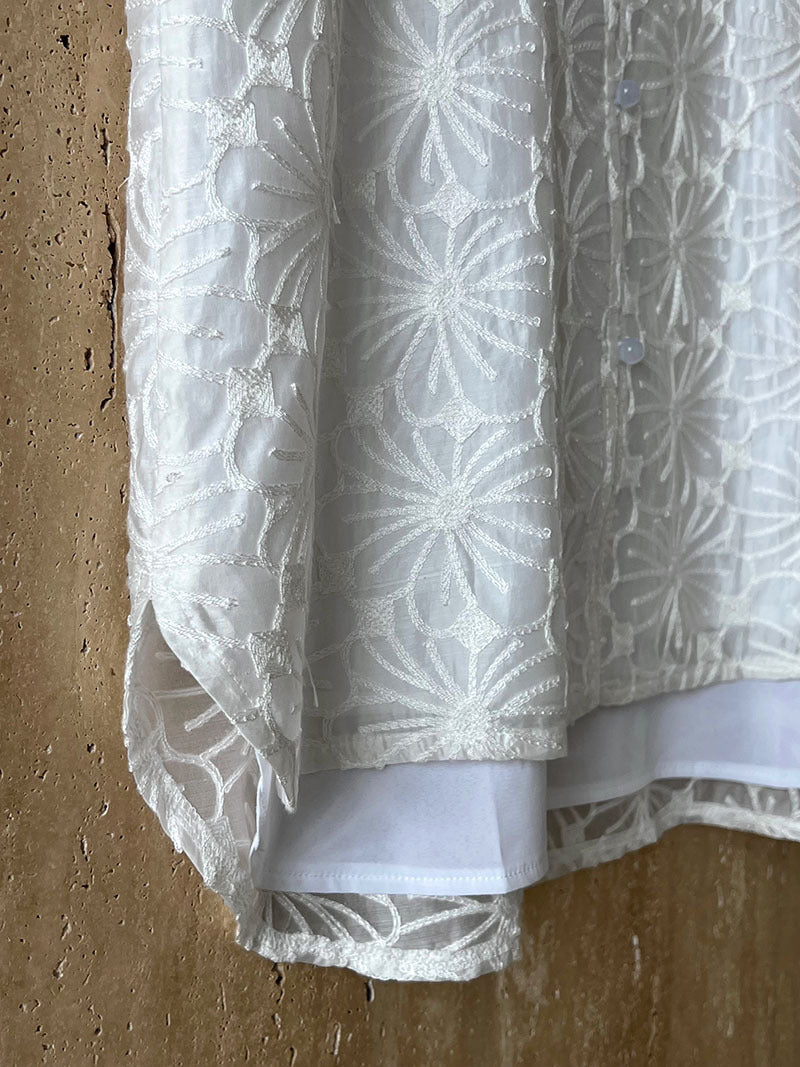 (48H出貨)古典天絲刺繡勾花馬甲背心-2色