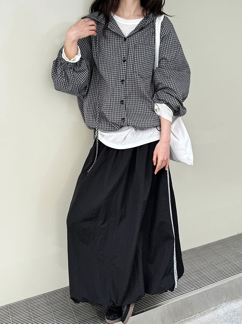 韓系復古連帽格子休閒寬鬆外套