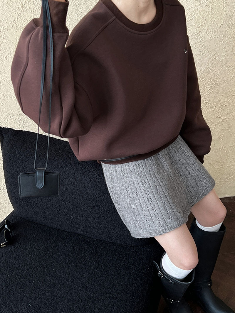 慵懶加絨加厚字母刺繡衛衣-4色