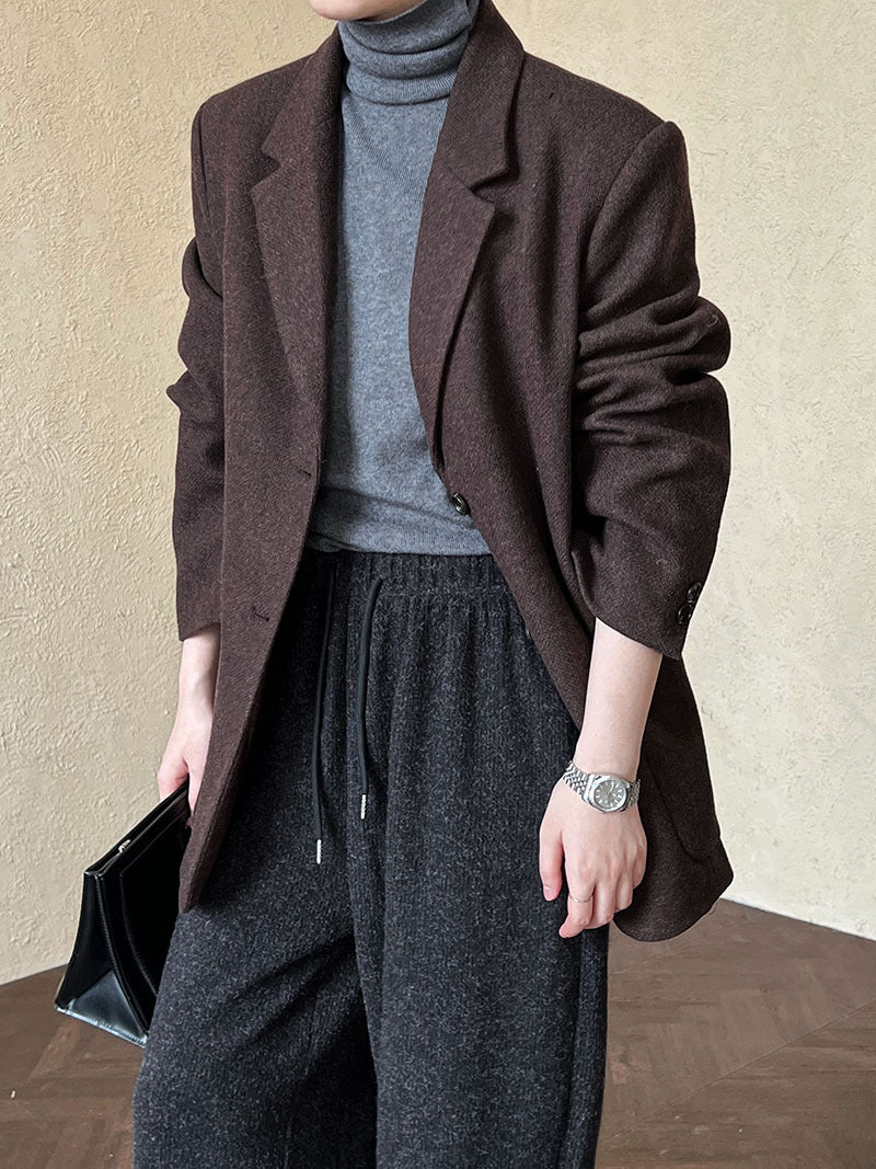韓版50%羊毛闊氣大版西裝外套-2色