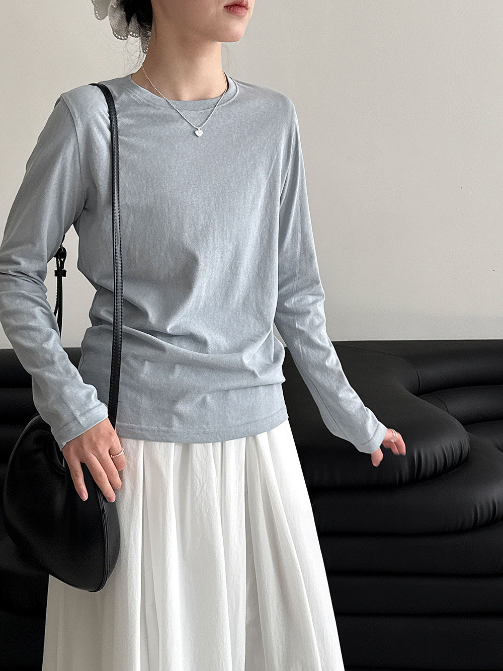 韓系簡約疊穿顯瘦基礎長袖打底衫T恤-4色