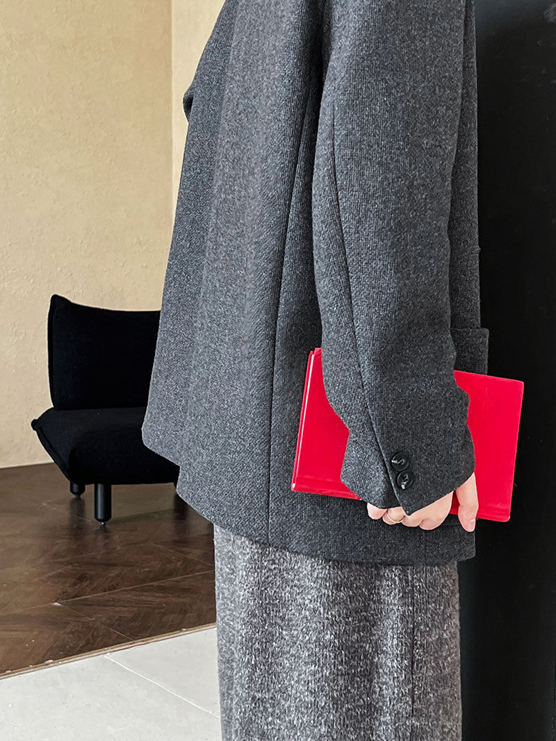 韓版50%羊毛闊氣大版西裝外套-2色