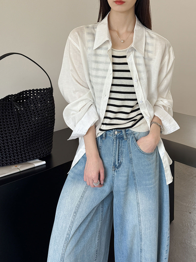 韓系U領通勤無袖修身顯瘦背心上衣-5色