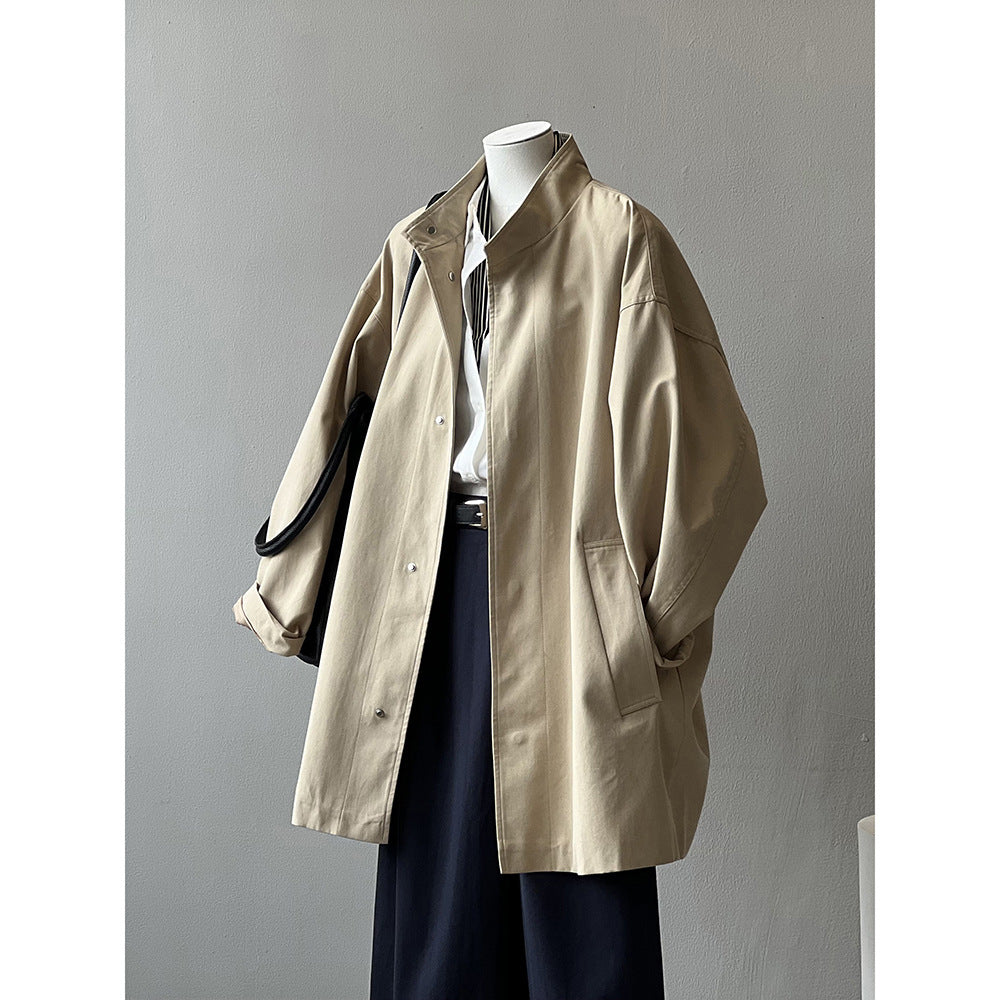 春夏日系工裝立領風衣外套-2色