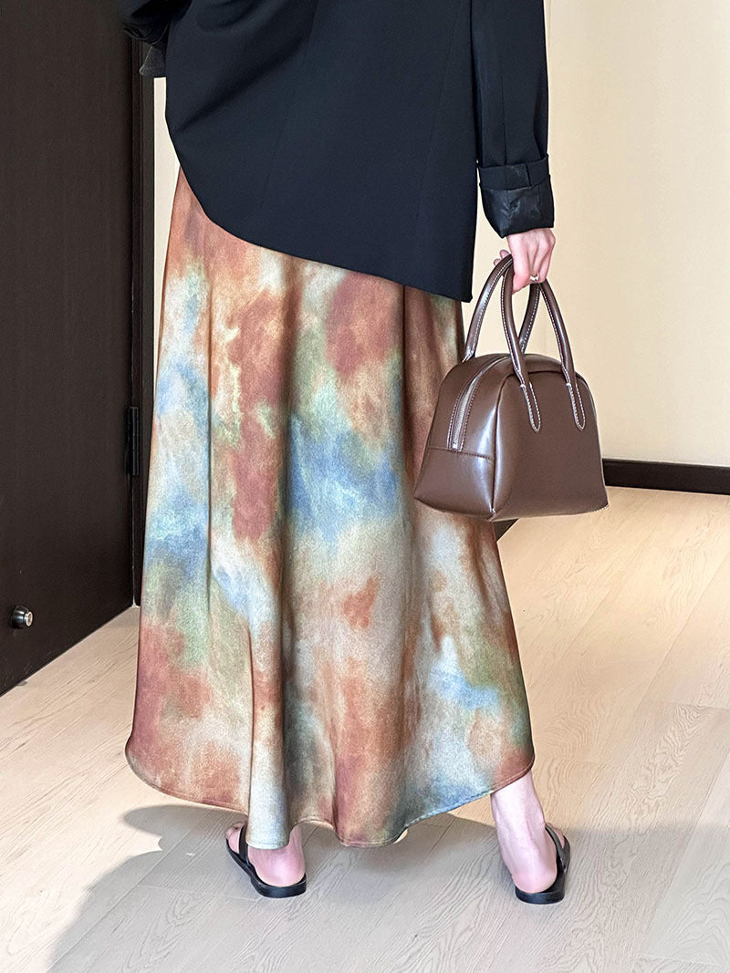 文藝質感暈染漸變半身裙