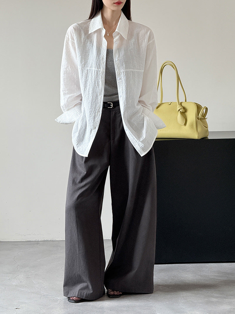 韓系高級感防曬別緻絕美襯衫外套-2色