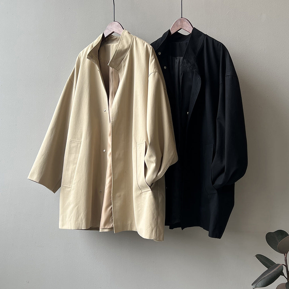 春夏日系工裝立領風衣外套-2色