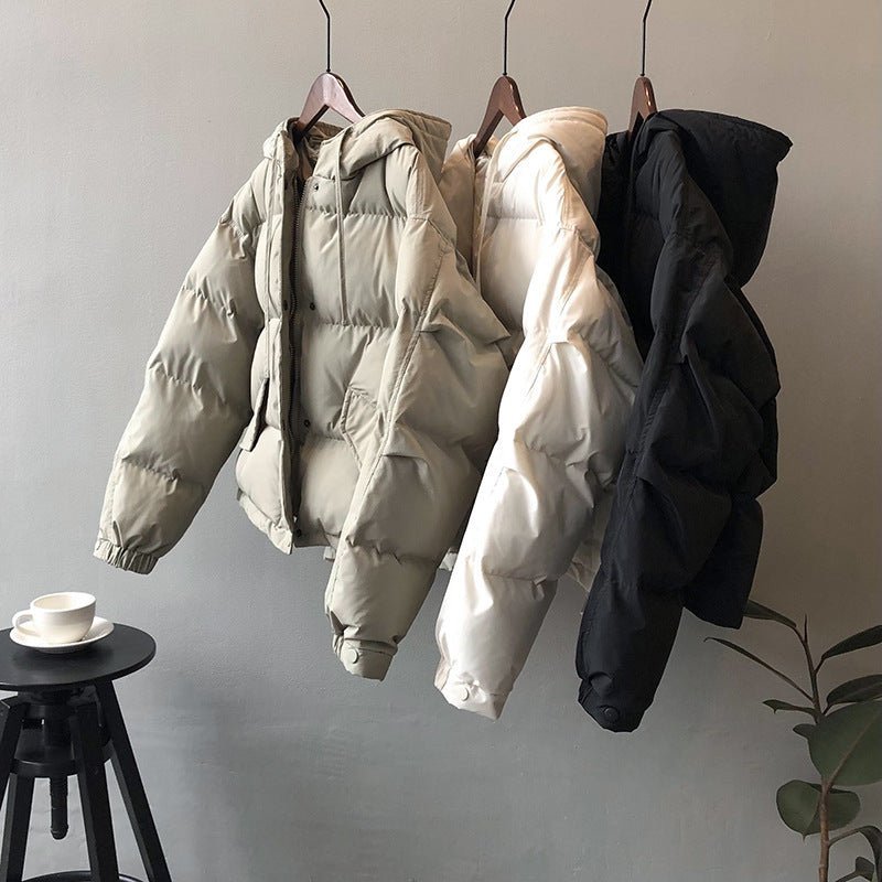 韓版小個子保暖連帽羽絨外套 - Moon Peach