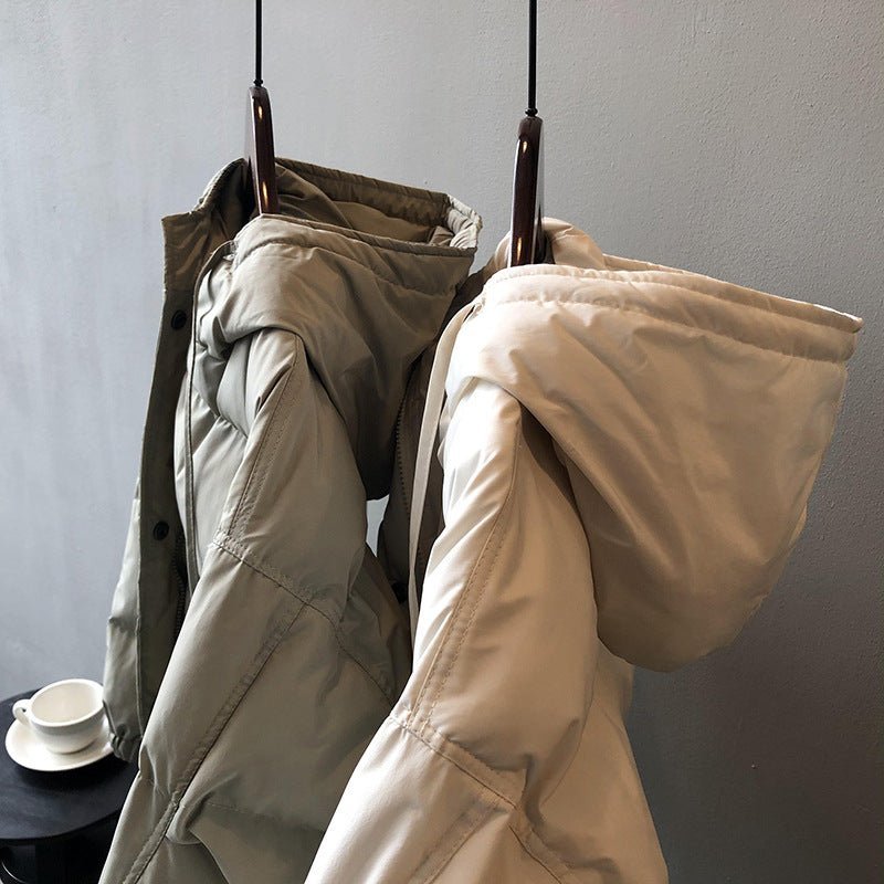 韓版小個子保暖連帽羽絨外套 - Moon Peach