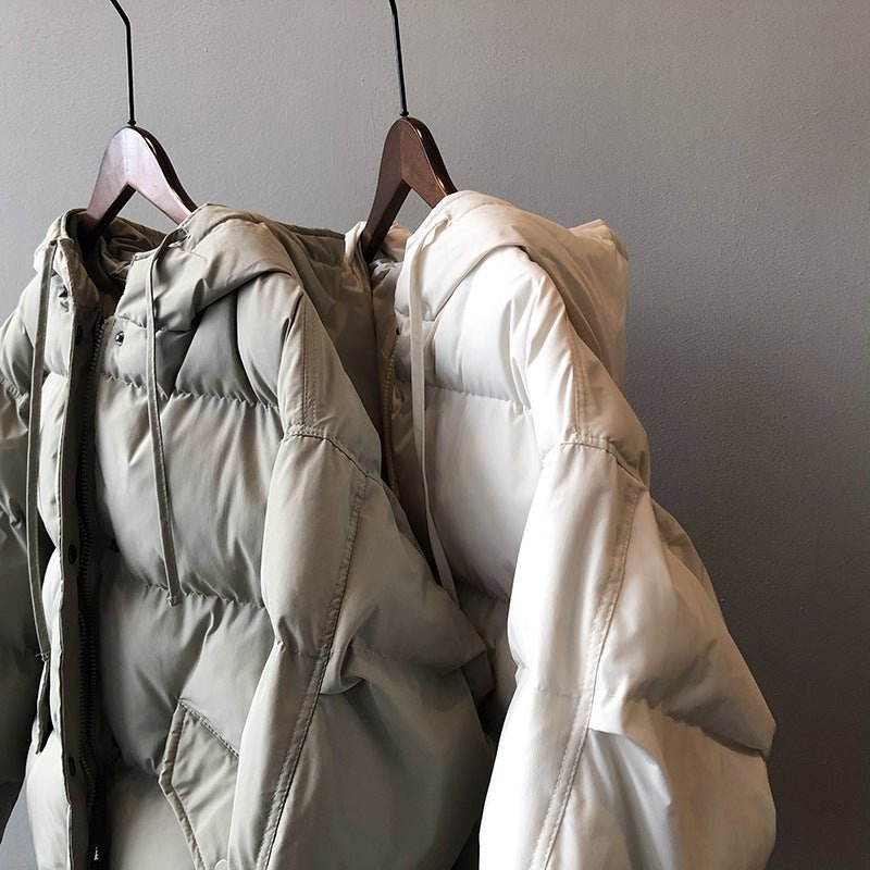 韓版小個子保暖連帽羽絨外套 - Moon Peach