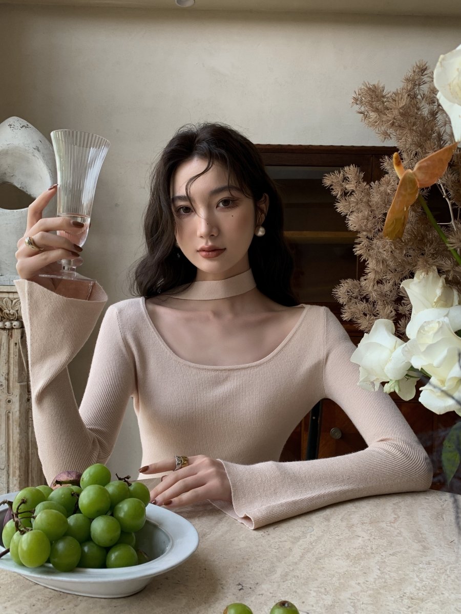 (48H出貨)軟糯性感設計顯瘦開衩針織衣-4色