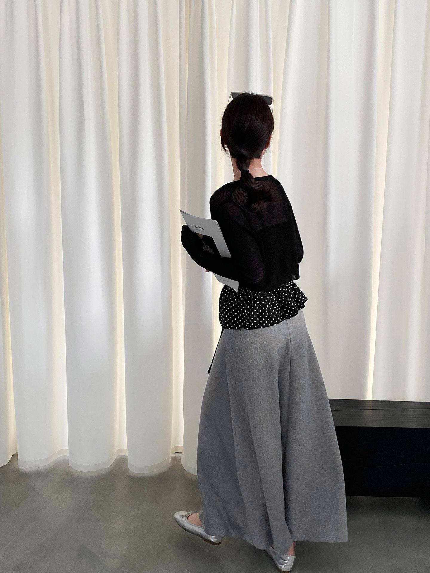 韓系紙片高腰顯瘦遮胯半身裙-2色