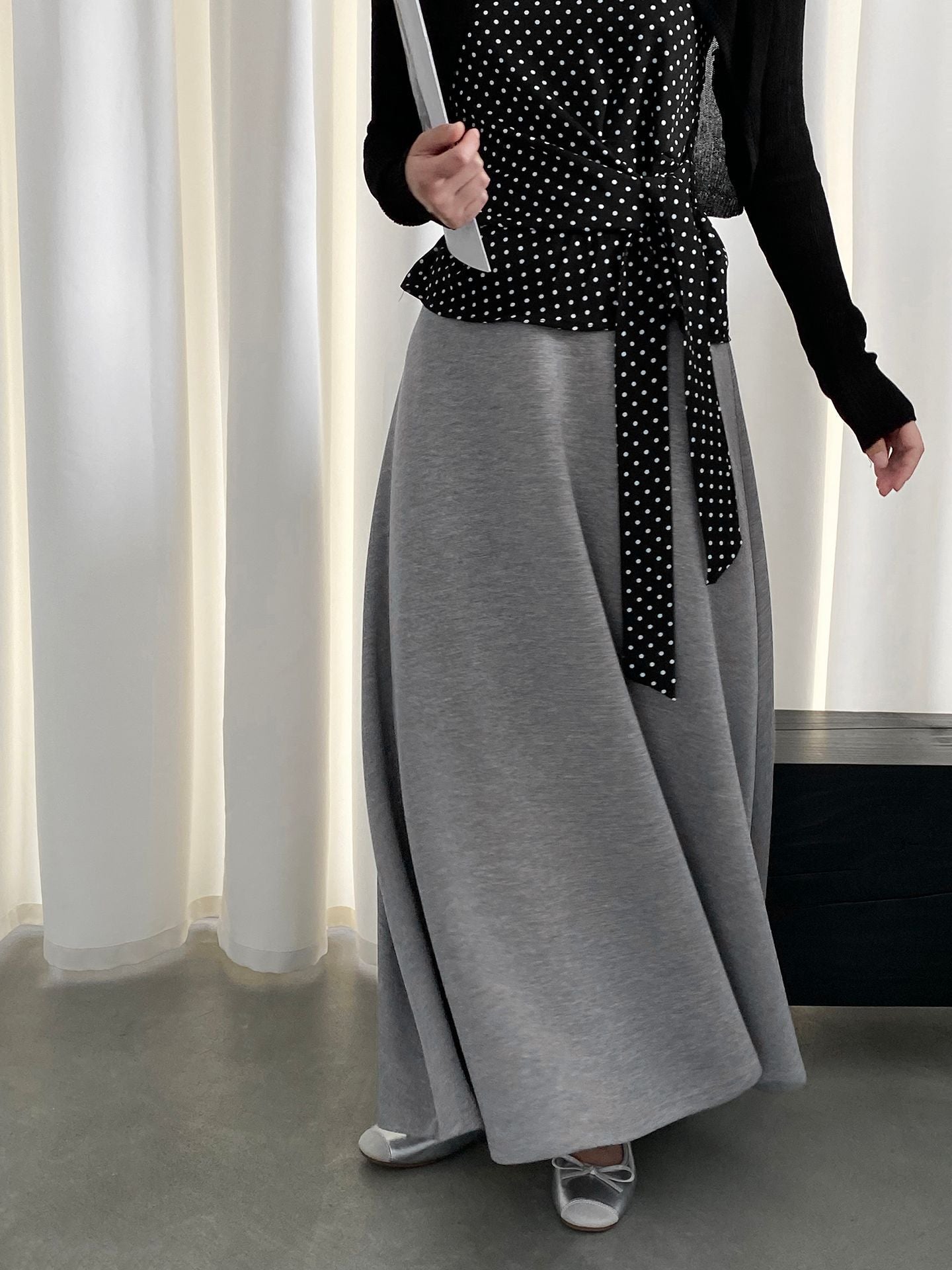 韓系紙片高腰顯瘦遮胯半身裙-2色