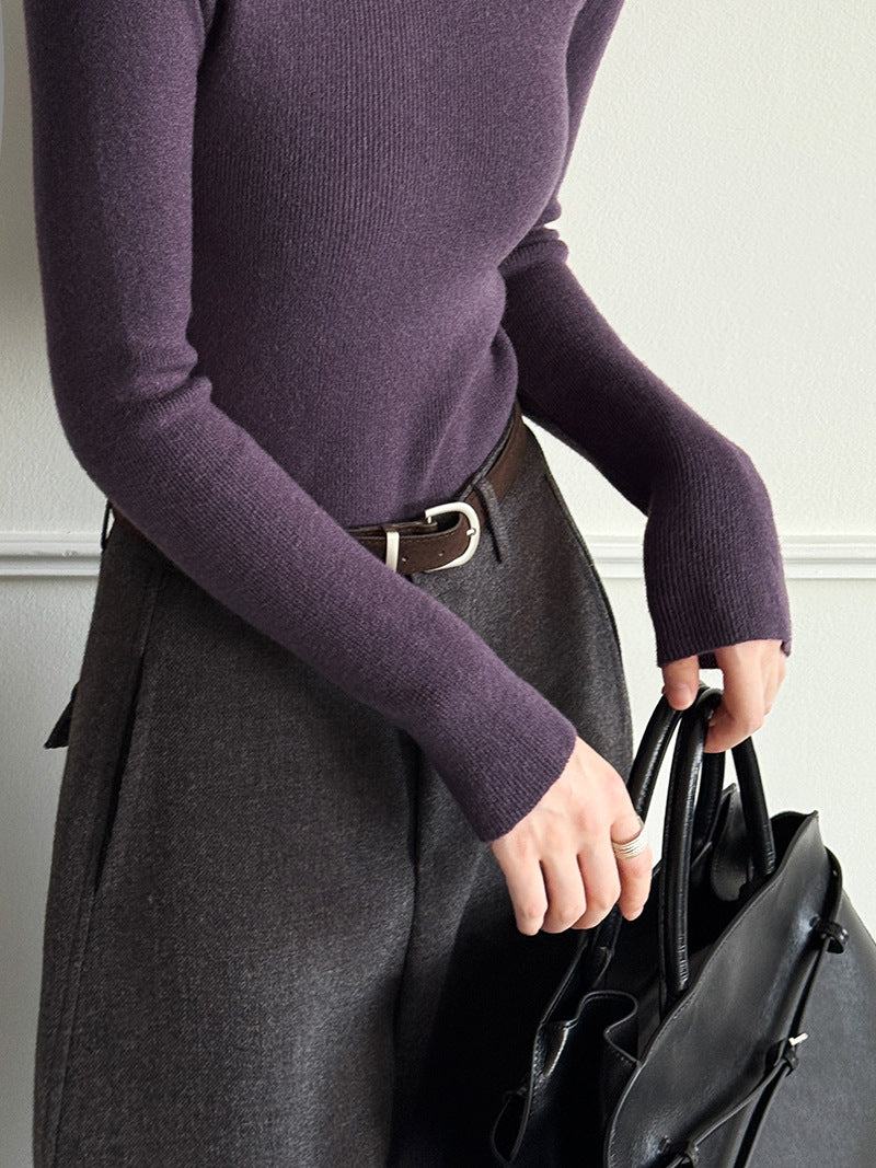 (48H出貨)韓系氣質純色內搭半高領打底衫-8色