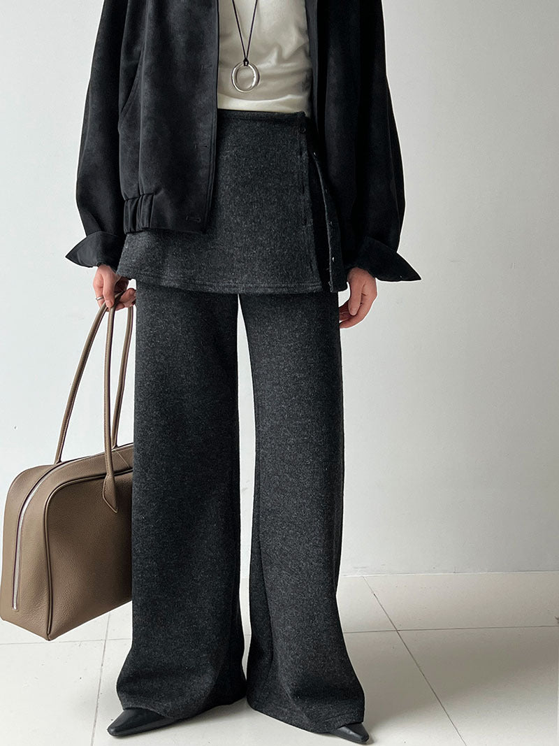 韓版時髦鬆弛顯瘦喇叭屁簾褲-2色