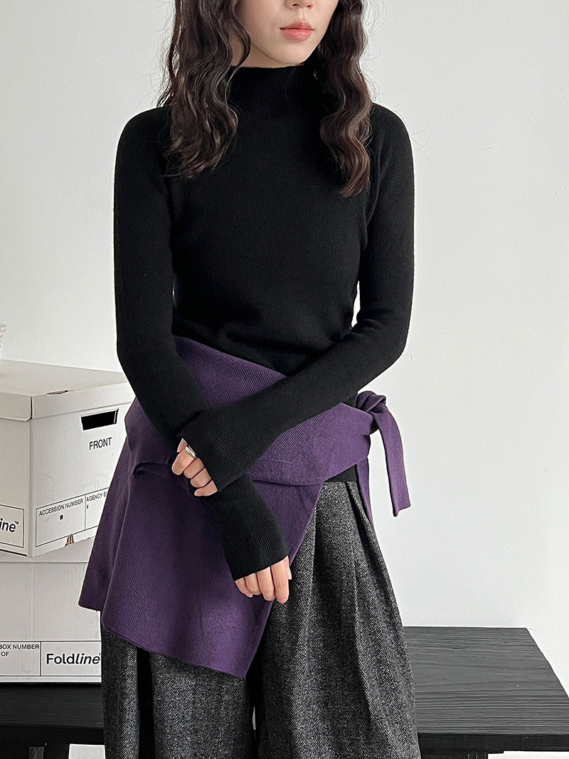 羊毛半高領無縫修身顯瘦內搭打底衫-8色