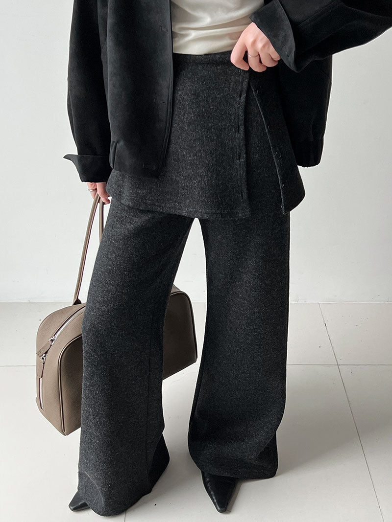 韓版時髦鬆弛顯瘦喇叭屁簾褲-2色