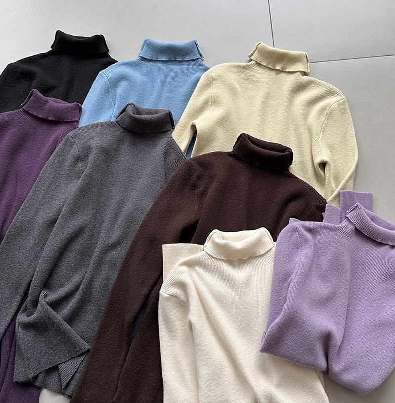 (48H出貨)韓系氣質純色內搭半高領打底衫-8色