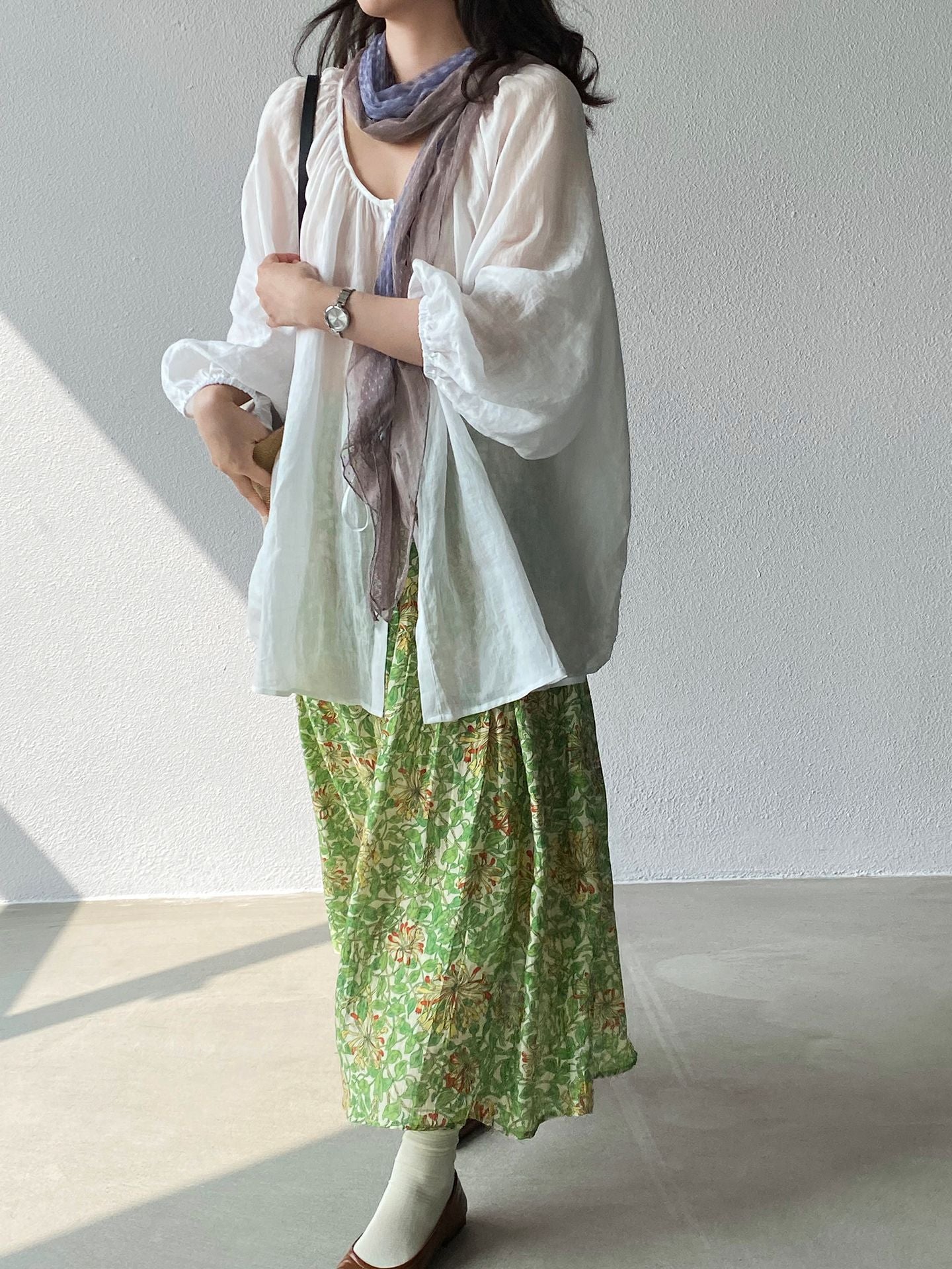 韓系夏田園浪漫小清新碎花半身裙