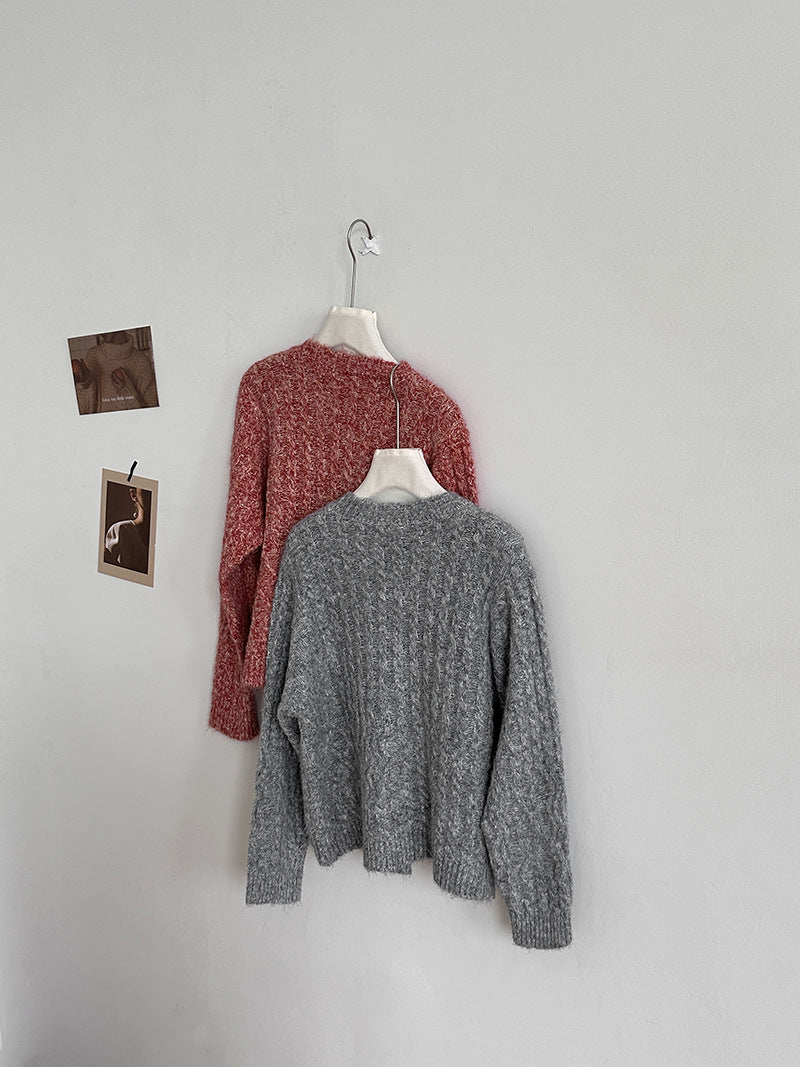 小眾刺繡軟糯長袖針織開衫-3色