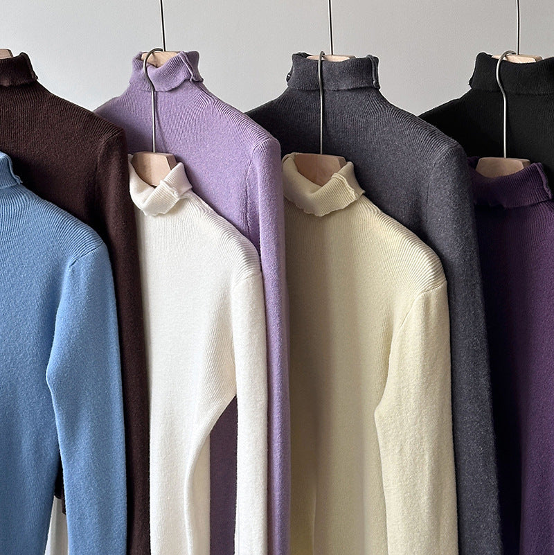 (48H出貨)韓系氣質純色內搭半高領打底衫-8色