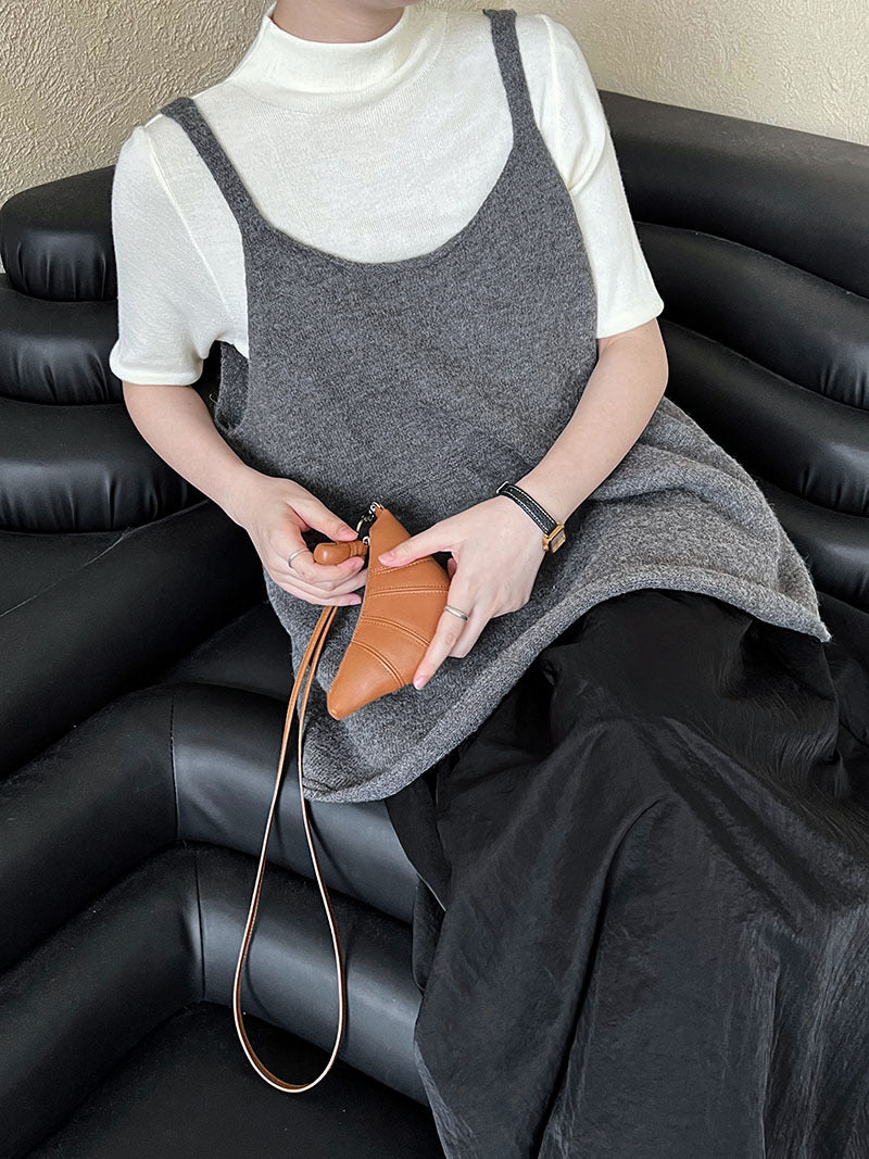 韓系慵懶風U領氣質針織吊帶背心上衣-4色