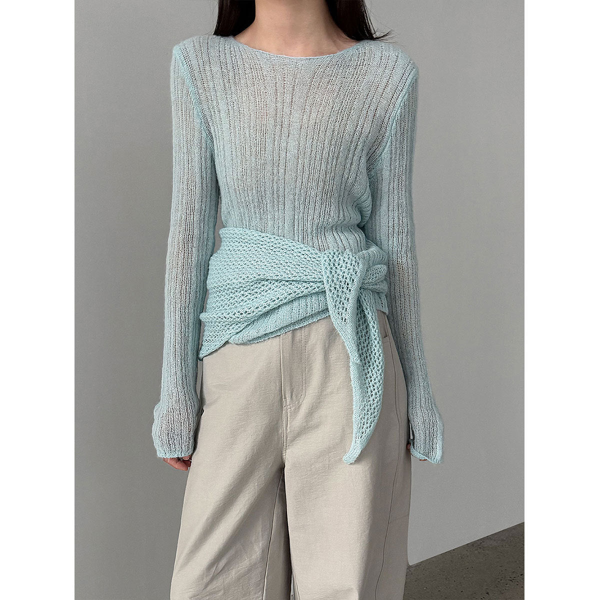 輕奢慵懶軟糯羊毛針織衫+披肩-兩件式套裝-5色