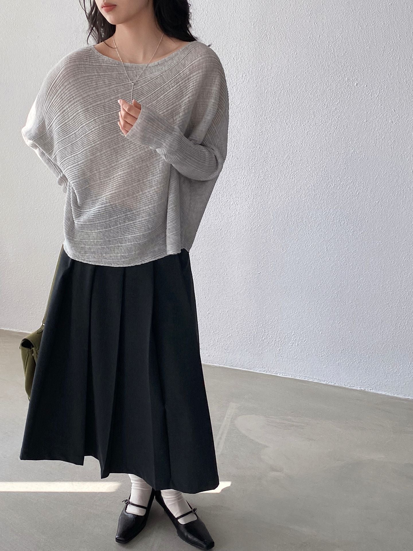 韓系氛圍感慵懶不規則蝙蝠袖針織衫-7色