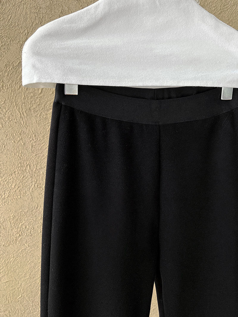 (48H出貨)韓系簡約加絨加厚百搭微喇叭休閒褲-2色