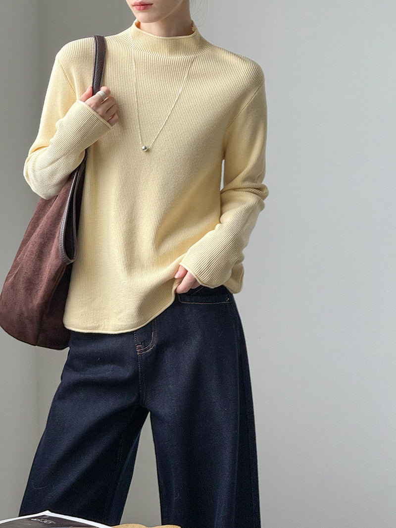 (48H出貨)軟糯套頭半高領長袖打底衫-6色