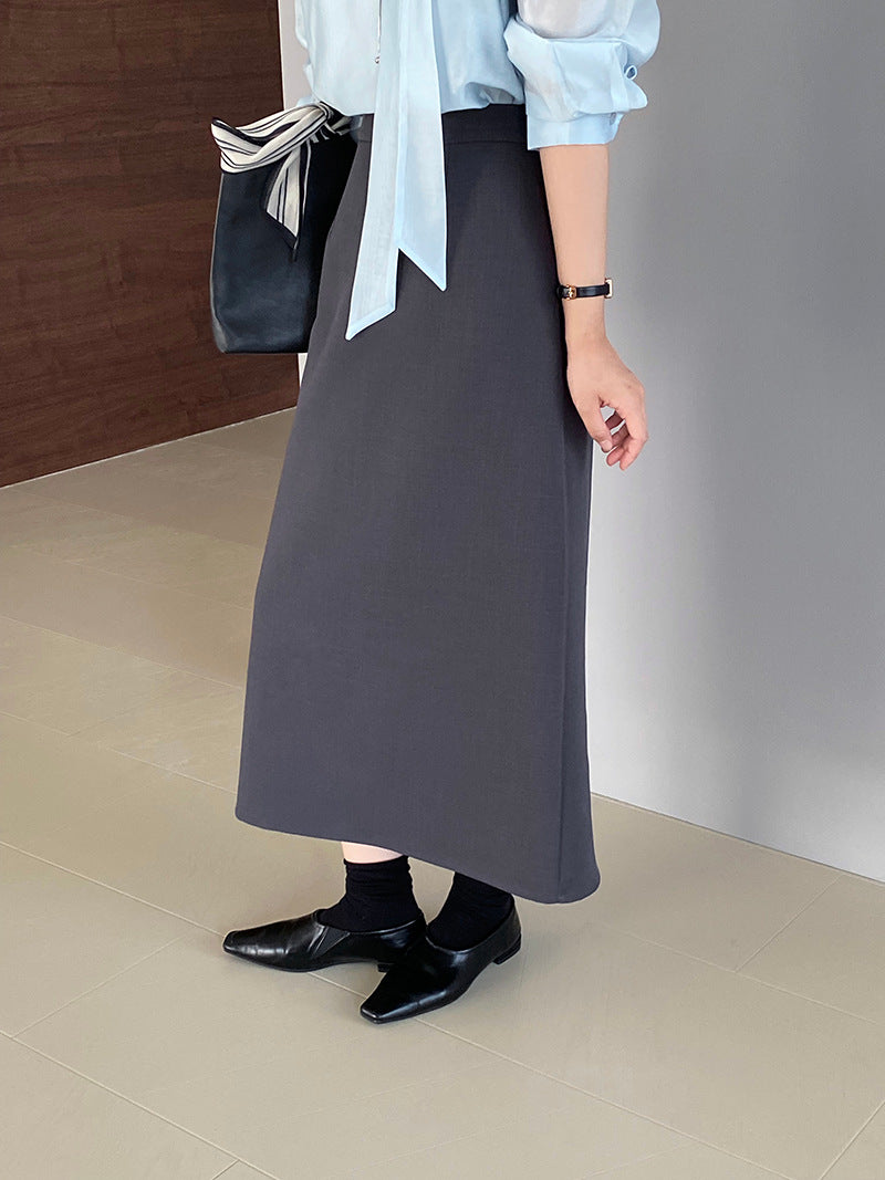 韓版高品質顯瘦西裝無袖馬甲+半身裙+配腰帶-三件式套裝