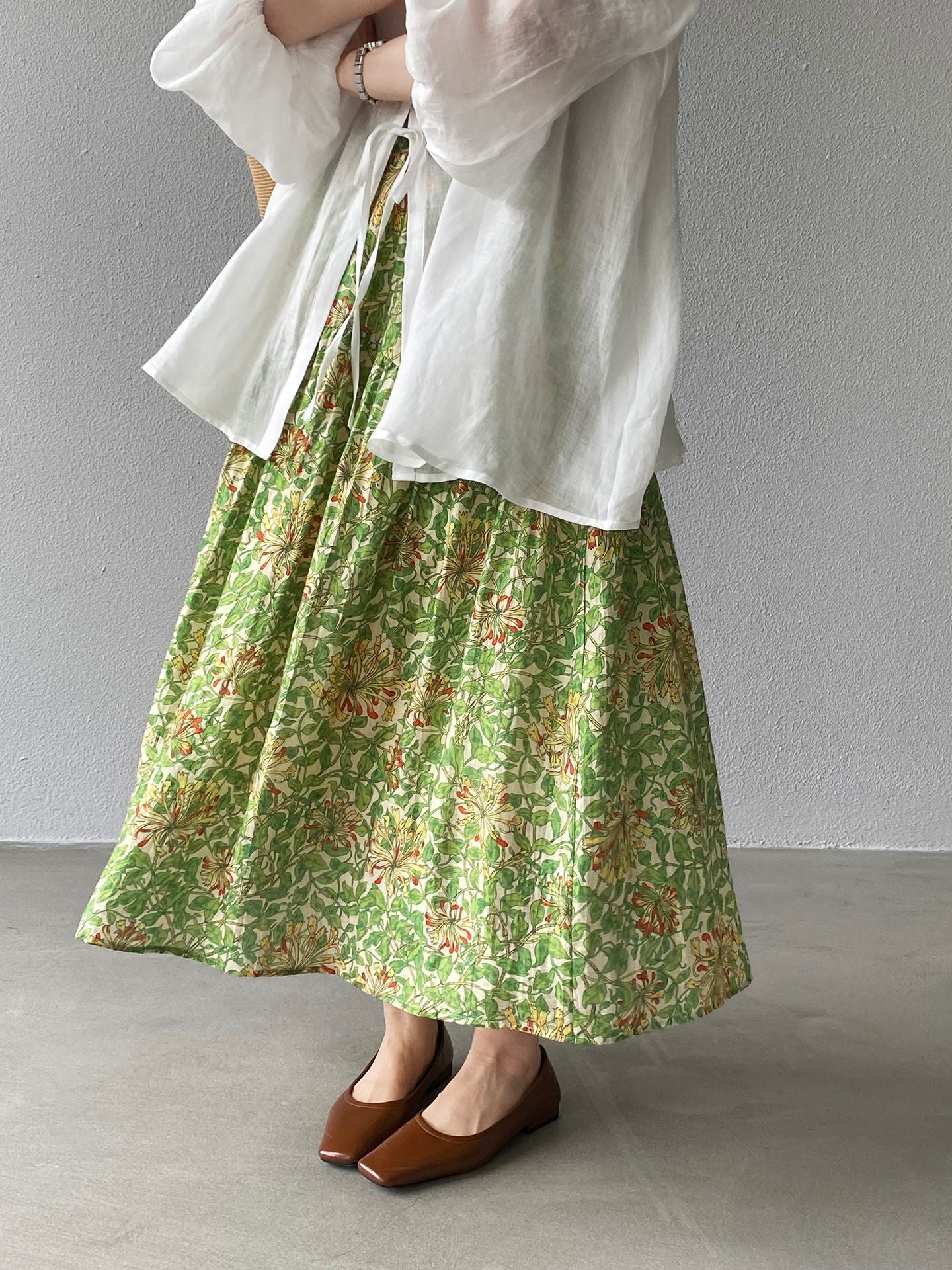 韓系夏田園浪漫小清新碎花半身裙