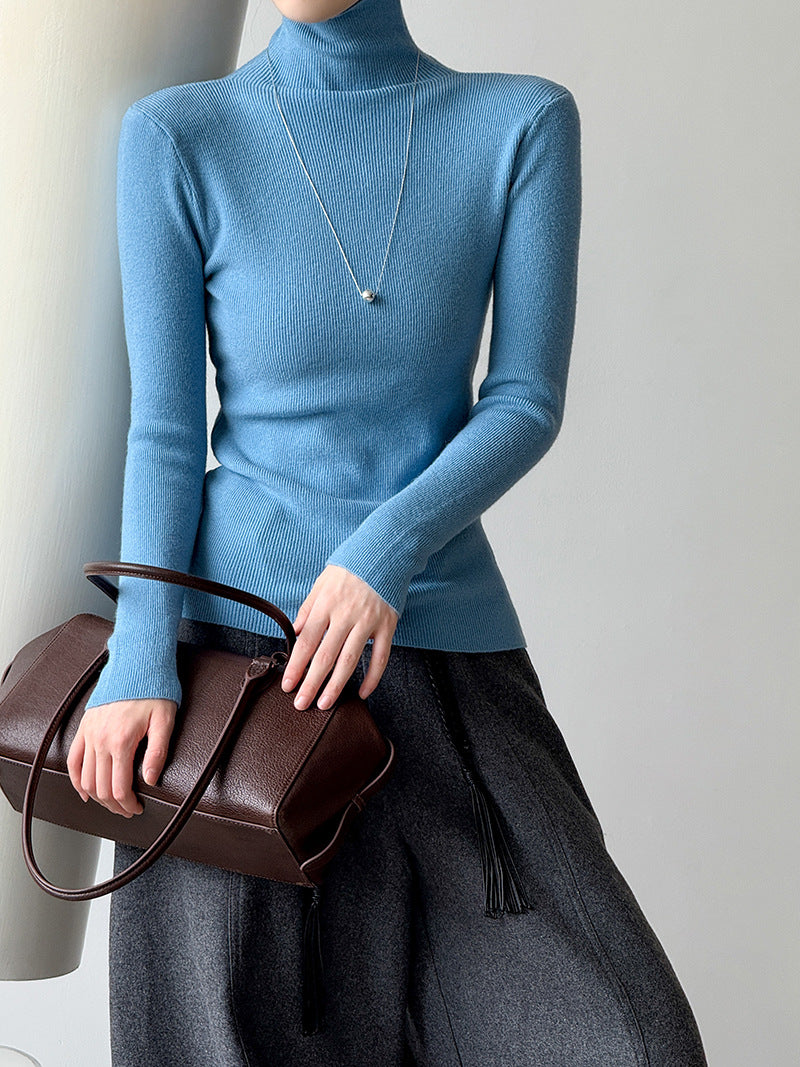 (48H出貨)韓系氣質純色內搭半高領打底衫-8色