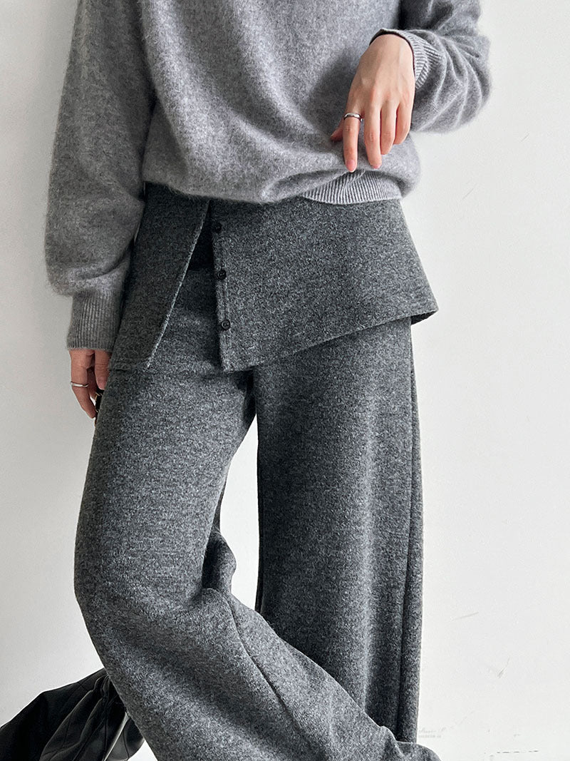 韓版時髦鬆弛顯瘦喇叭屁簾褲-2色