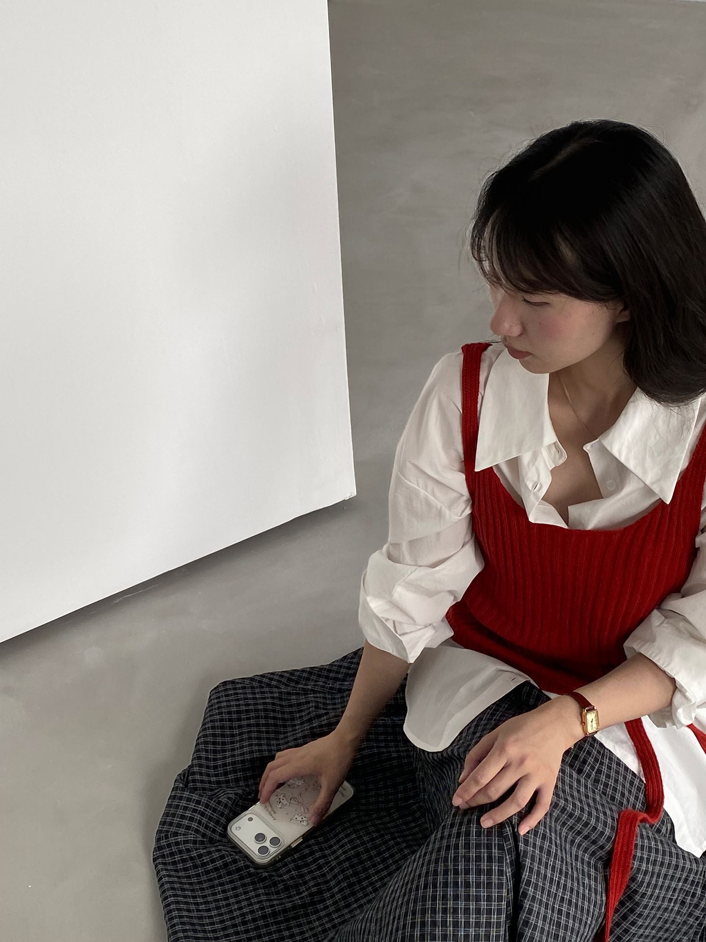 韓系慵懶疊穿綁帶顯瘦針織馬甲背心-7色
