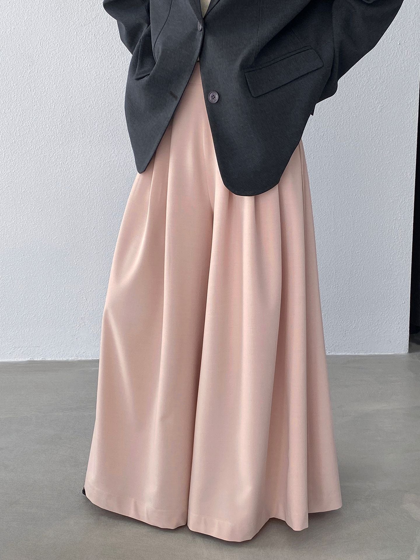 韓系氣質垂感顯瘦高腰西裝闊腿褲-2色