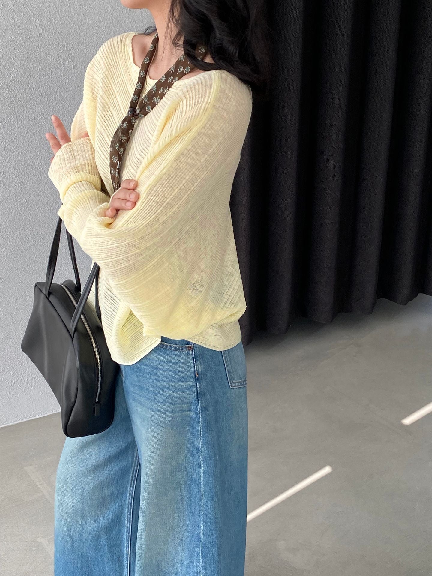 韓系氛圍感慵懶不規則蝙蝠袖針織衫-7色