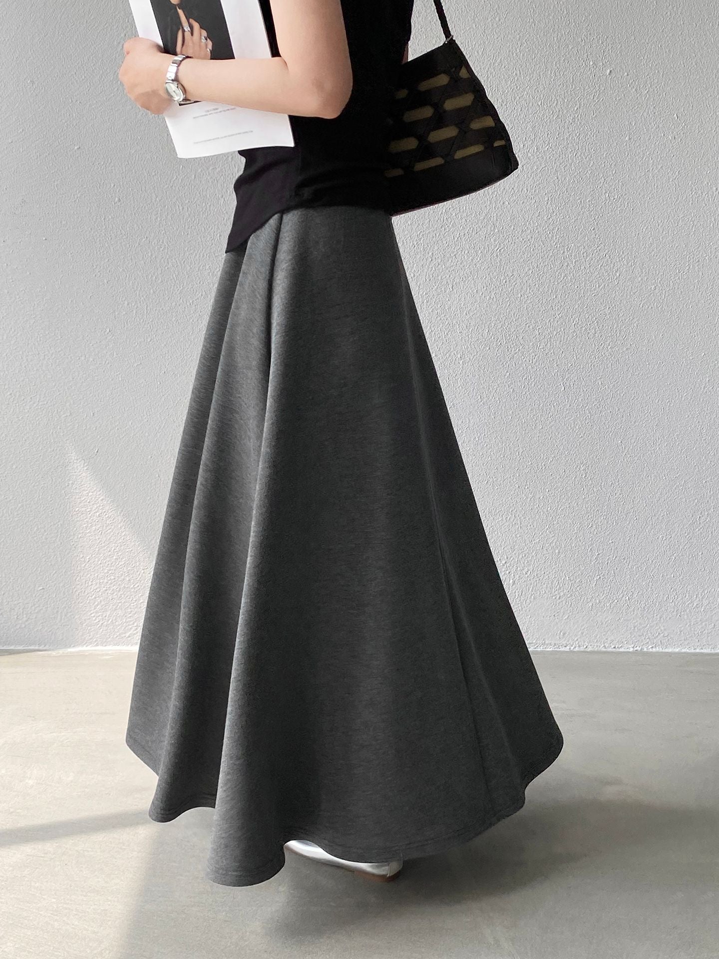 韓系紙片高腰顯瘦遮胯半身裙-2色