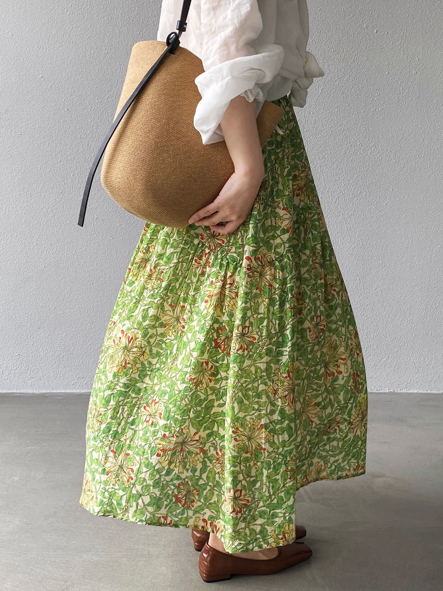 韓系夏田園浪漫小清新碎花半身裙